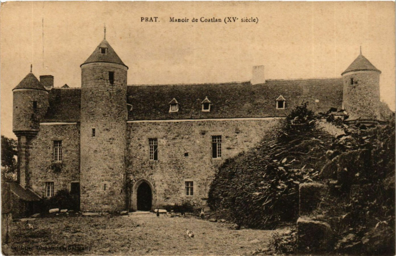 Carte postale ancienne Prat - Manoir de Coatlan à Prat