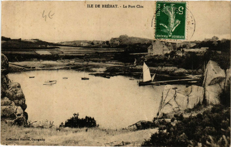 Carte postale ancienne Ile-de-Brehat - Le Port Clos à Île-de-Bréhat