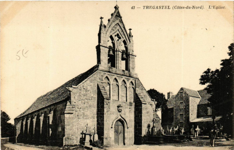 Carte postale ancienne Tregastel - Eglise à Trégastel