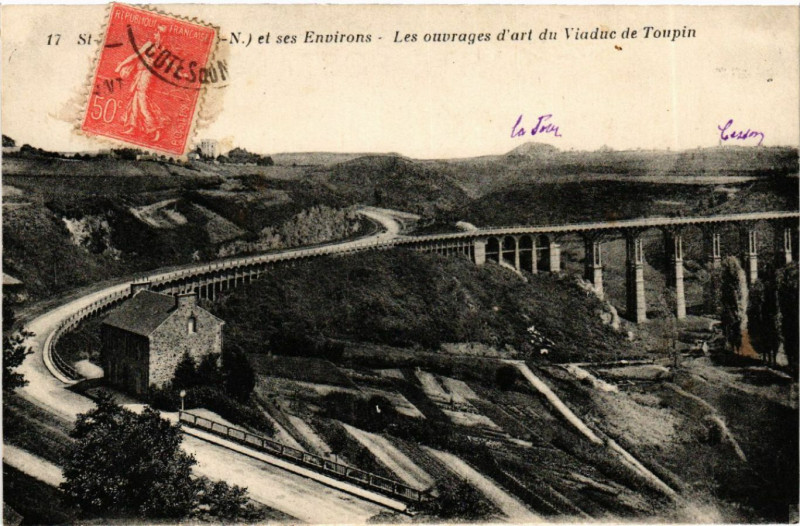 Carte postale ancienne Saint-Brieuc - et ses Env. - Viaduc de Toupin à Saint-Brieuc