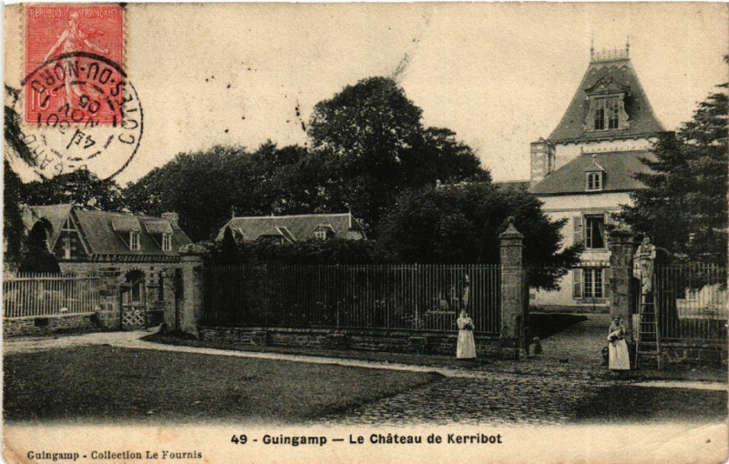 Carte postale ancienne Guingamp - Le Chateau de Kerribot à Guingamp