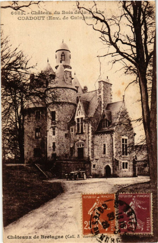 Carte postale ancienne Coadout - Chateau du Bois de la Roche - Env. de Guingamp à Coadout