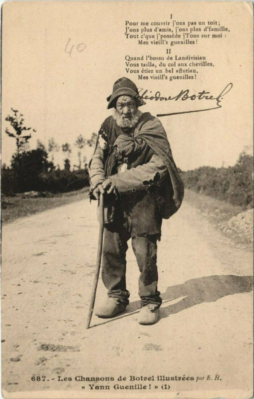 Carte postale ancienne Les Chansons de Botrel illustrées - Yann Guenille