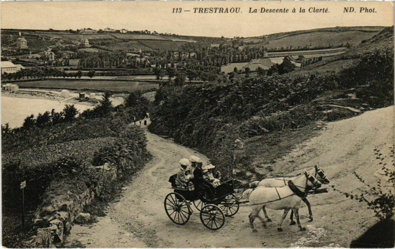 Carte postale ancienne Trestraou - La Descente a la Clarte