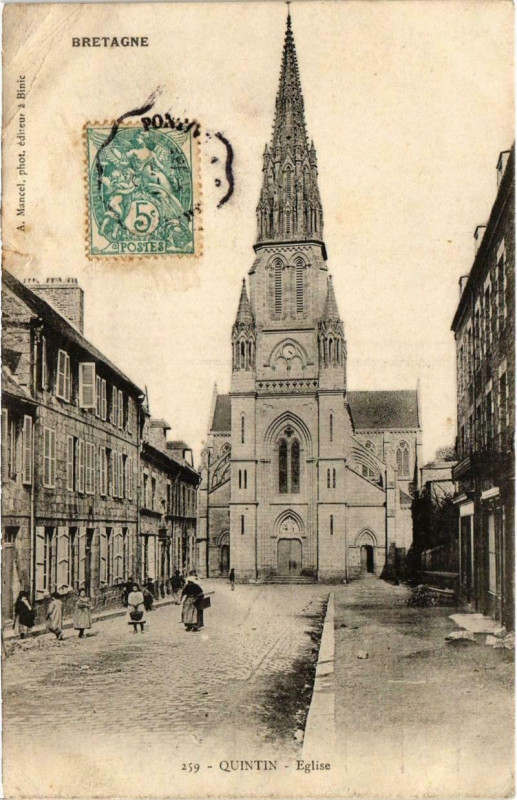 Carte postale ancienne Quintin - Ãglise à Quintin