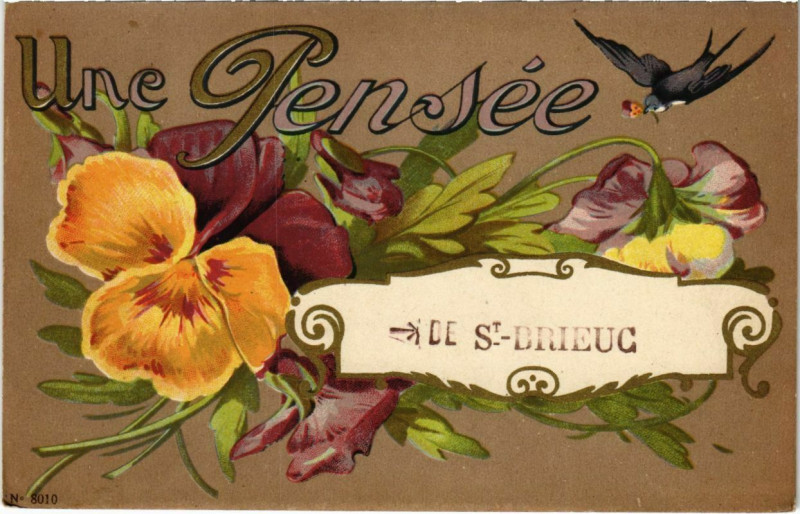Carte postale ancienne Une PensÃ©e de Saint-Brieuc à Saint-Brieuc