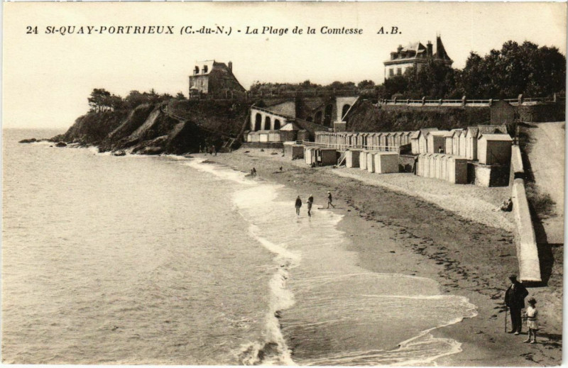 Carte postale ancienne Saint-Quay-Portrieux - La Plage de la Comtesse à Saint-Quay-Portrieux
