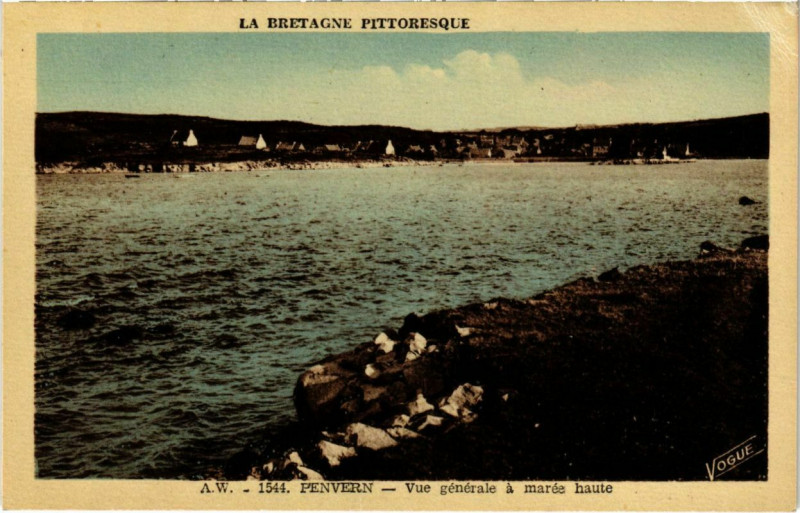 Carte postale ancienne Penvern - Vue generale a marée haute