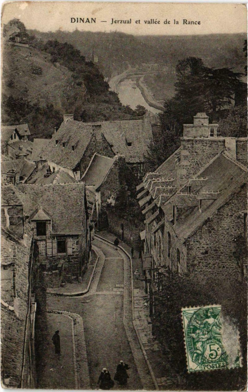 Carte postale ancienne Dinan - Jerzual et Vallée de la Rance à Dinan