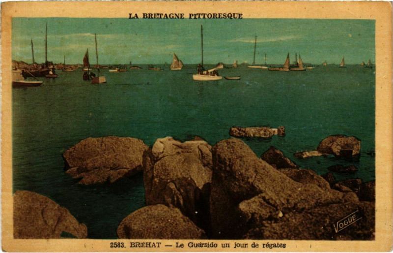 Carte postale ancienne Brehat - Le Guersido un jor de regates