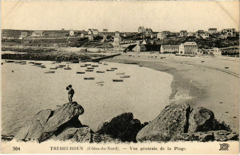 Carte postale ancienne Trebeurden - Vue generale de la Plage à Trébeurden