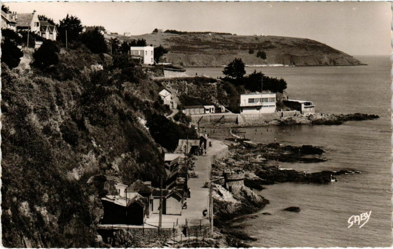 Carte postale ancienne Saint-Laurent - Anse aux Moines et Pointe du roselier à Saint-Laurent