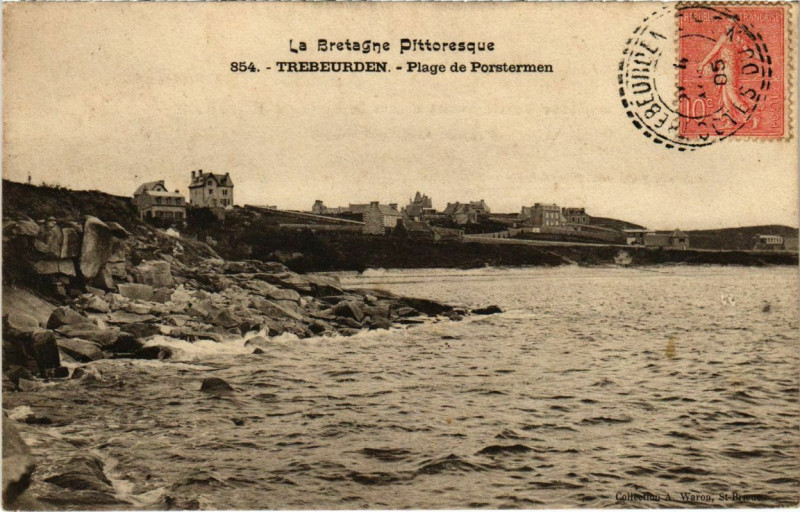 Carte postale ancienne Trebeurden - Plage de Porsterman à Trébeurden