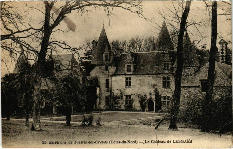 Carte postale ancienne Environs de Plestin-les-Greve - Le Chateau de Lesmaes