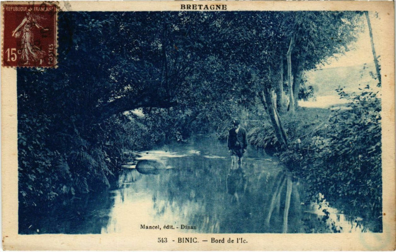 Carte postale ancienne Binic - Bord de I'le