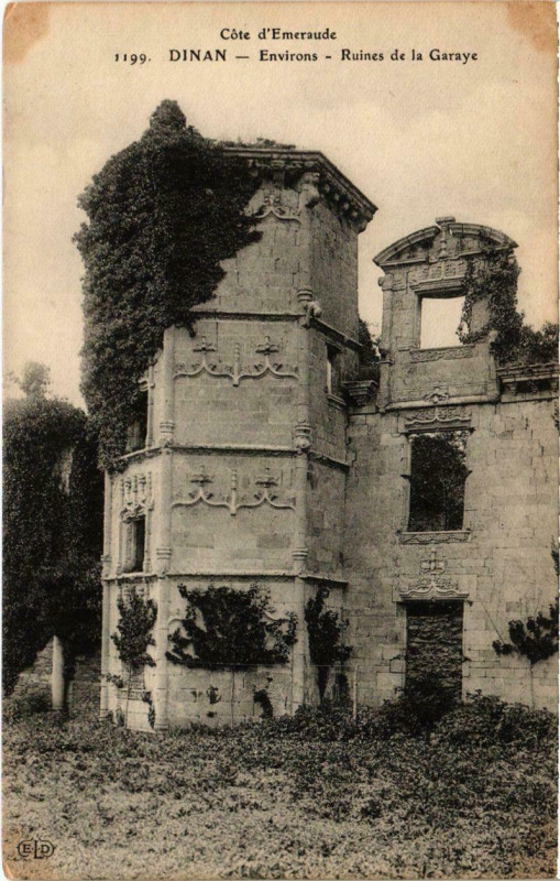 Carte postale ancienne Dinan - Environs - Ruines de la Garaye à Dinan