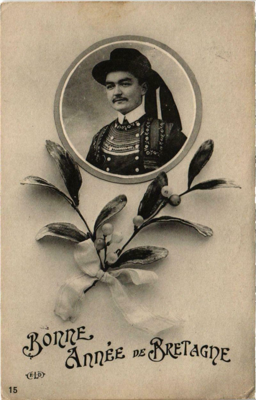 Carte postale ancienne Bonne Année de Bretagne