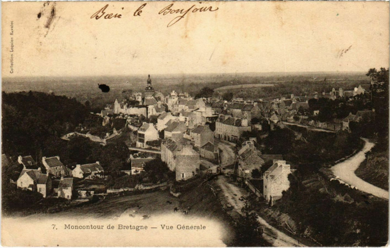 Carte postale ancienne Moncontour-de-Bretagne - Vue générale à Moncontour