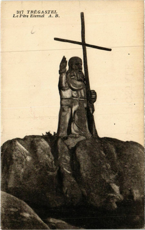 Carte postale ancienne Tregastel - Le Pere Eternel à Trégastel