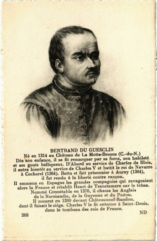 Carte postale ancienne Bertrand du Guesclin
