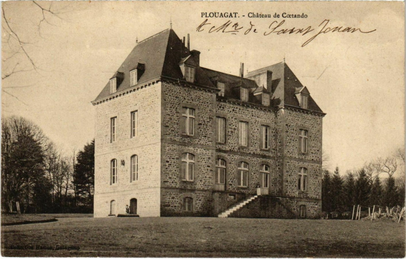 Carte postale ancienne Plouagat - Chateau de Coetando