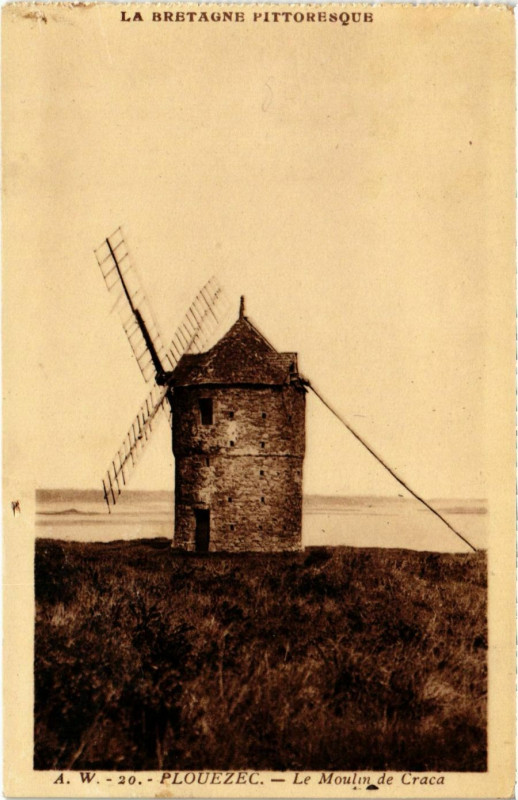 Carte postale ancienne Plouezec - Le Moulin de Craca à Plouézec