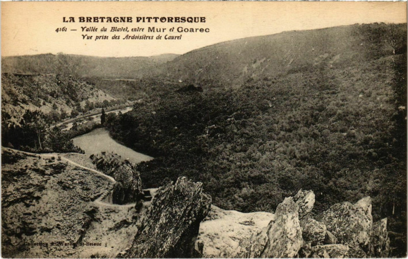 Carte postale ancienne Vallée du Blavet entre Mur et Goarec