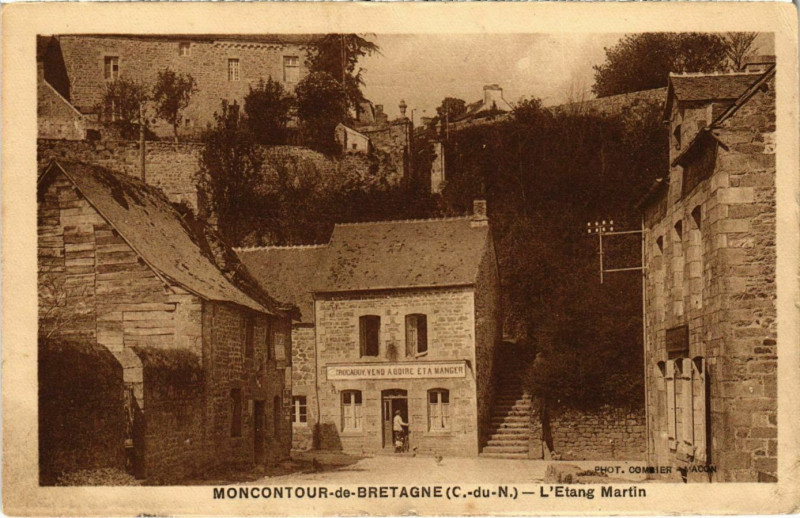 Carte postale ancienne Moncontour de Bretagne - L'Etang Martin à Moncontour