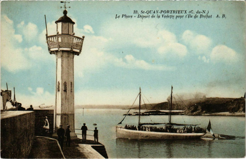 Carte postale ancienne Saint-Quay-Portrieux - Le Phare à Saint-Quay-Portrieux