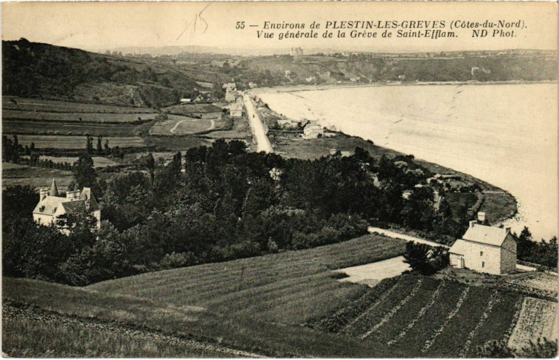 Carte postale ancienne Environs de Plestin-les-Greves - Vue générale de la Greve à Plestin-les-Grèves