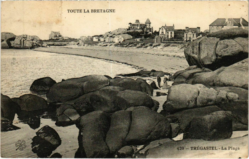 Carte postale ancienne Tregastel - La Plage à Trégastel