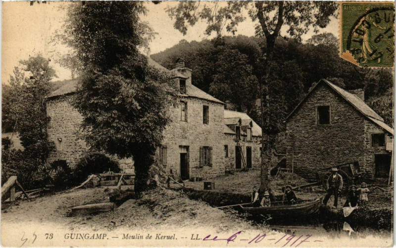 Carte postale ancienne Guingamp - Moulin de Keruel à Guingamp