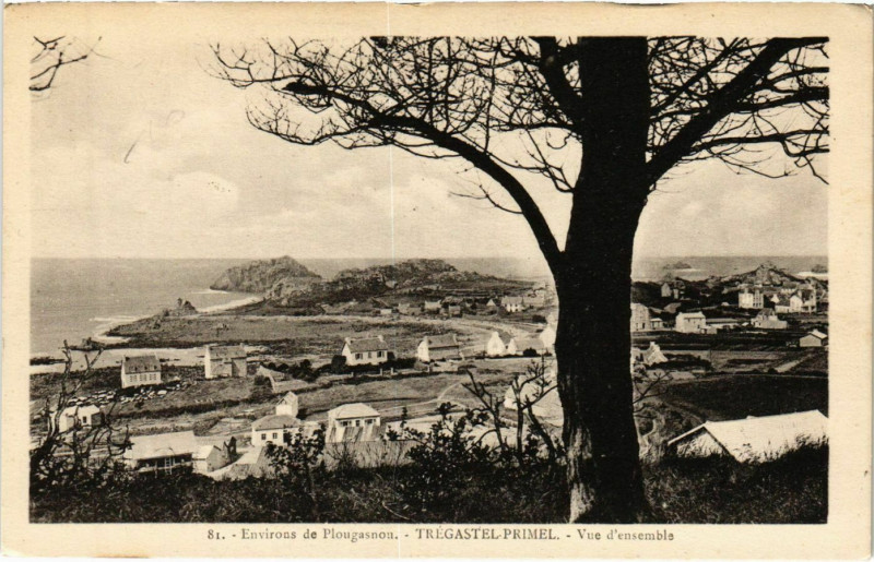 Carte postale ancienne Tregastel - Vue d'Ensemble à Trégastel