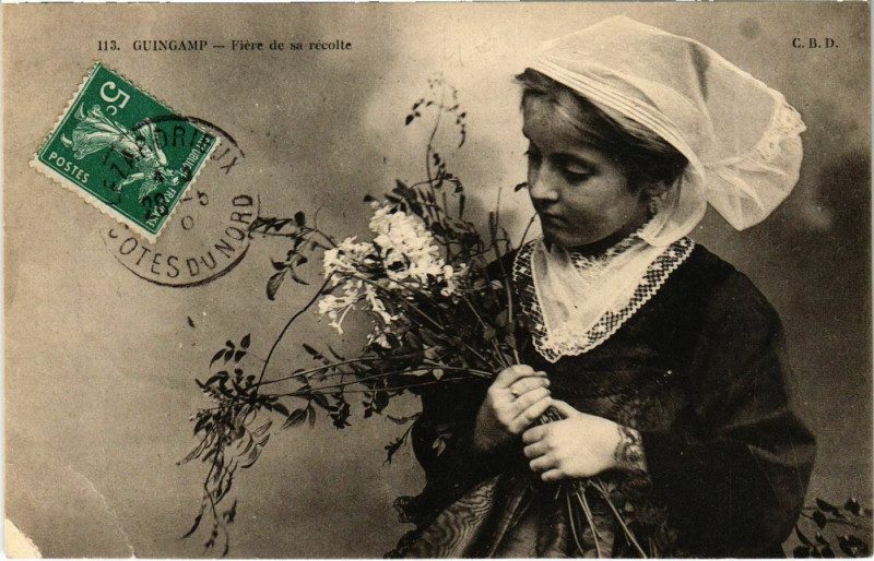 Carte postale ancienne Guingamp - Fiere de sa recolte à Guingamp