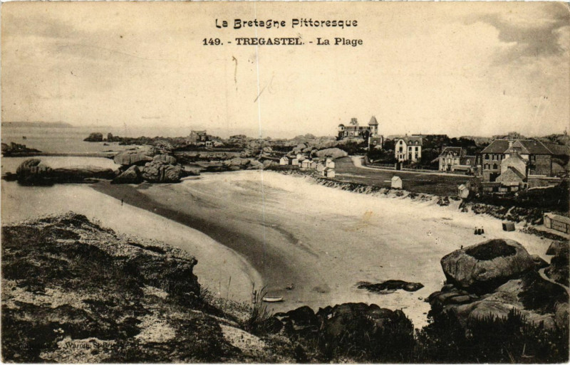 Carte postale ancienne Tregastel - La Plage à Trégastel