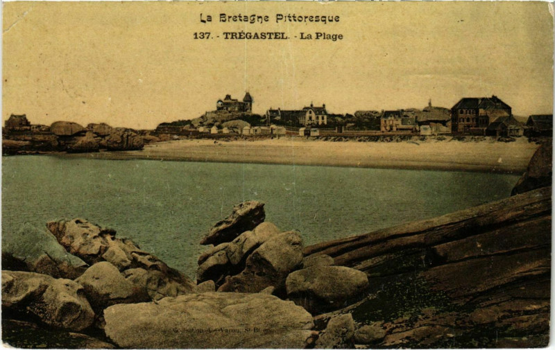 Carte postale ancienne Tregastel - La Plage à Trégastel