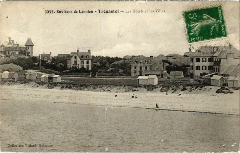 Carte postale ancienne Tregastel - Les Hotels et les Villas à Trégastel