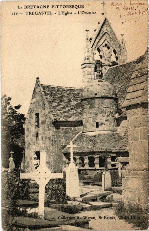Carte postale ancienne Tregastel - L'Eglise à Trégastel