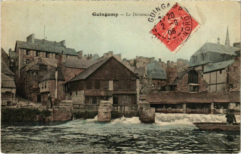 Carte postale ancienne Guingamp - Le Deversoir à Guingamp