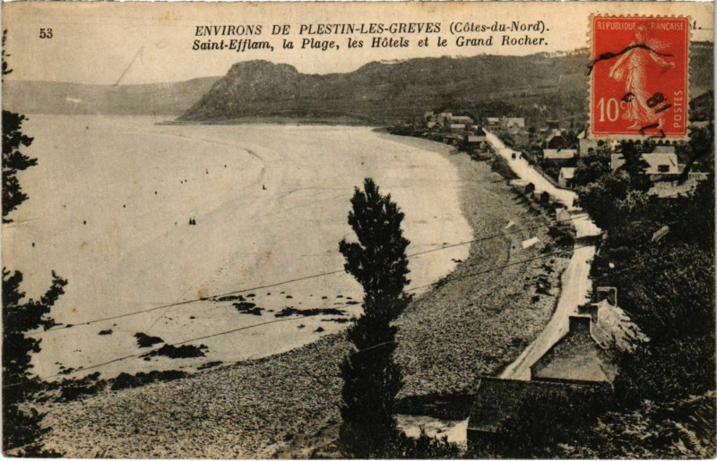 Carte postale ancienne Environs de Plestin-les-Greves - St-Efflam la Plage à Plestin-les-Grèves