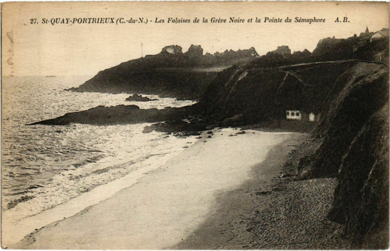 Carte postale ancienne Saint-Quay-Portrieux - Les Falaises de la Greve à Saint-Quay-Portrieux