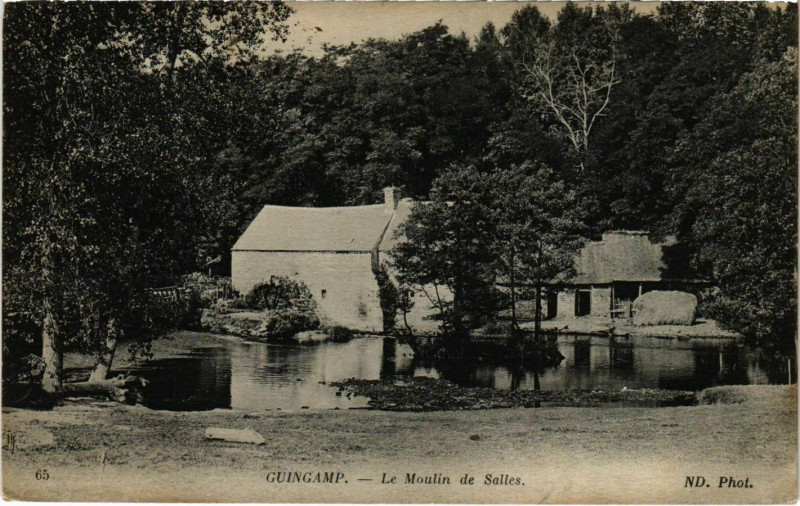 Carte postale ancienne Guingamp - Le Moulin de Salles à Guingamp