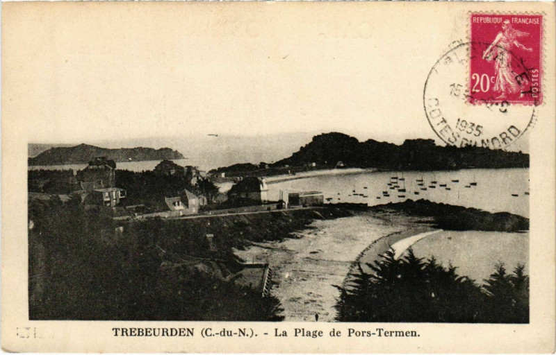Carte postale ancienne Trebeurden - La Plage de Pors-Termen à Trébeurden