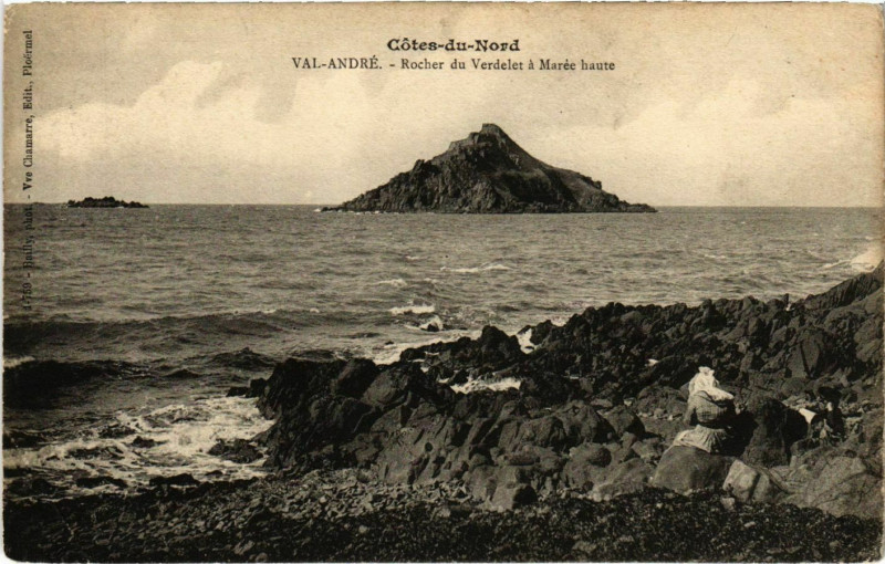 Carte postale ancienne Val-Andre - Rocher du Verdelet