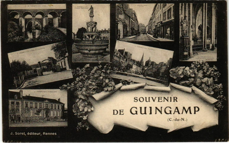 Carte postale ancienne Souvenir de Guingamp à Guingamp