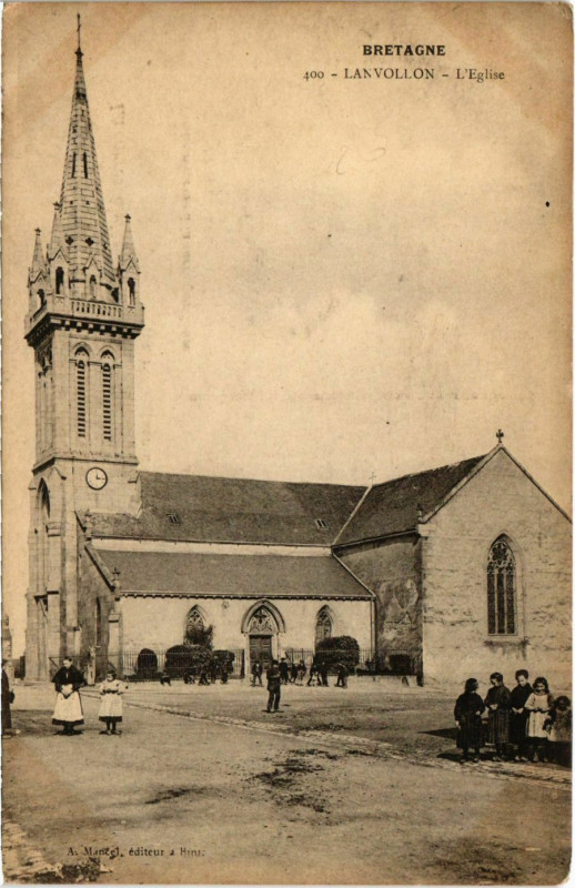 Carte postale ancienne Lanvollon - L'Eglise à Lanvollon