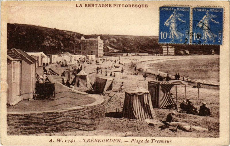 Carte postale ancienne Trebeurden - Plage de Tresmeur à Trébeurden