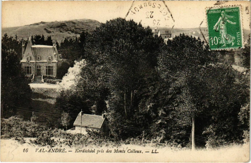 Carte postale ancienne Val-Andre - Kerdisheol pris des Monis