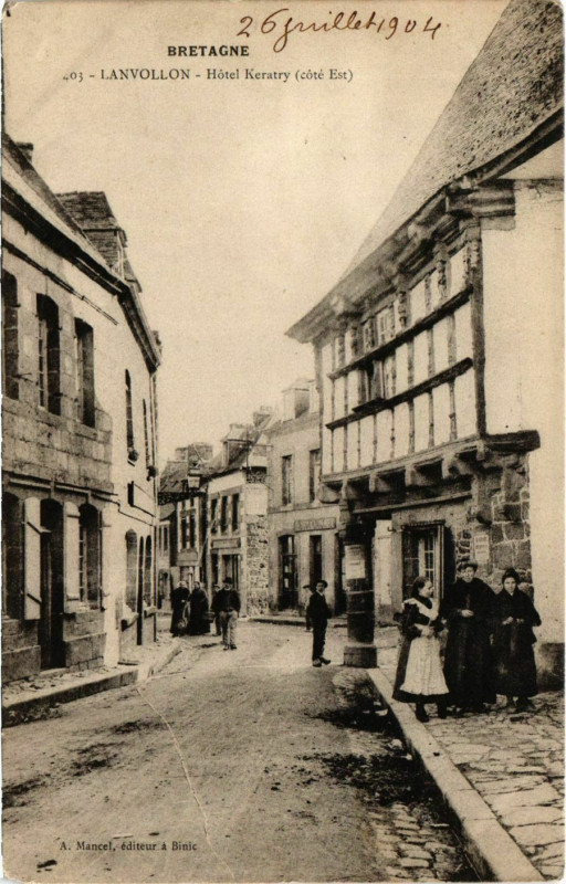 Carte postale ancienne Lanvollon - Hotel Keratry à Lanvollon