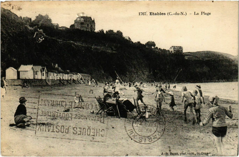 Carte postale ancienne Etables - La Plage